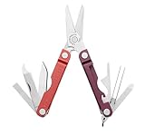 Leatherman Micra - Llavero Multiherramienta de Acero Inoxidable con Tijeras de Resorte y 9 Herramientas, Vino Especiado