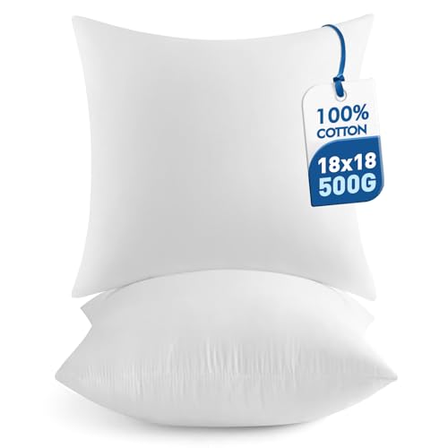 MIULEE 18x18 Pillow Inserts,Set of 2 100% Virgin Microfiber with
