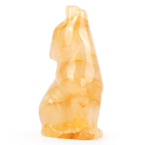 Estatua de Lobo Citrino 2" Figura de Cristal Natural miniatura 1