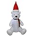4 Foot Tall Lighted Christmas Inflatable Polar Bear with Hat LED Yard Art Decoration