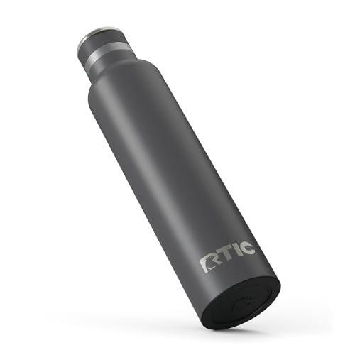 RTIC 26oz Journey Water Bottle Ceramic Lined Metal Stainless Steel Vacuum Insulated, BPA Free, Reusable, for Water, Hot and Cold Drinks, Travel, Sports, Camping, Graphite