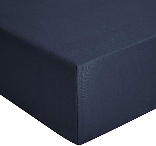 Amazon Basics Jersey Fitted Sheet, White - 80 x 200 cm
