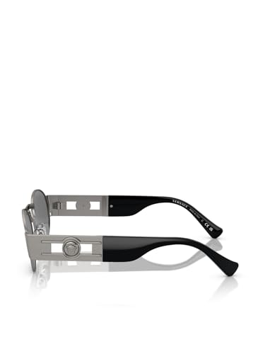 Versace Unisex Sunglasses Matte Gunmetal Frame, Grey Mirror Silver Lenses, 56MM3