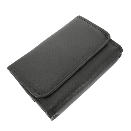 Toyvian Bolsa Organizadora de Joyas de Viaje Plegable Negra Ligera y Portátil para Anillos Pulseras Pendientes y Collares Estuche Enrollable Compacto para Accesorios Protector Seguro y