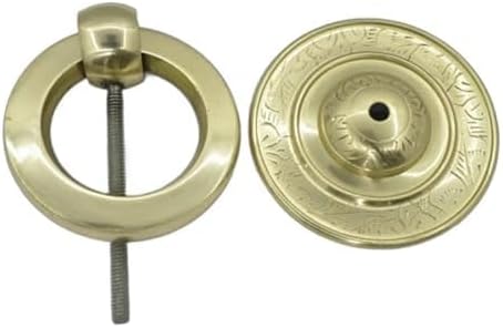 Brass Carving Disc Shape Door Knocker Hardware Fitting Antique look Golden Finish Lacquer Polished 5 inch