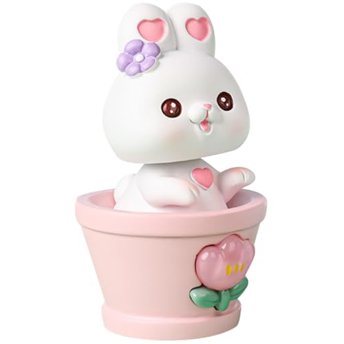 FUNOMOCYA Figurine D’Animaux Miniatures en Résine à Tête Oscillante Décoration Micro-Paysage Voiture Ornement Cartoon Compact et Solide Accessoire Décoratif Original pour Intérieur et