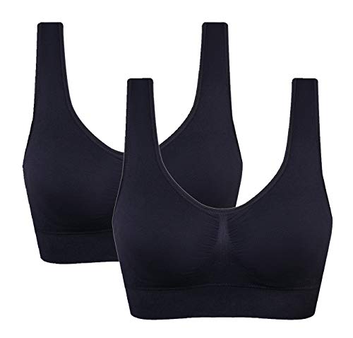 Women's Comfort Workout Sports Bra Low-Impact Activity Sleep Bras - black - S