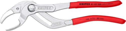 KNIPEX Pince pour siphons et connecteurs chromée gaines PVC anti-dérapantes 250 mm, 81 03 250
