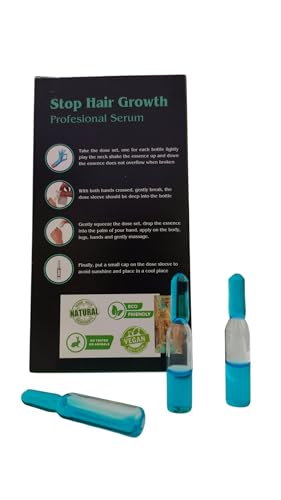 Image of ZeroPathy Unisex 90 Days Hair Stop Treatment Ampoule 2ml x 10 | Natural Herbal Serum for Intimate, Lip, Chin & Underarm Hair | Safe After Threading or Shaving | Organic Ayurveda Formula**