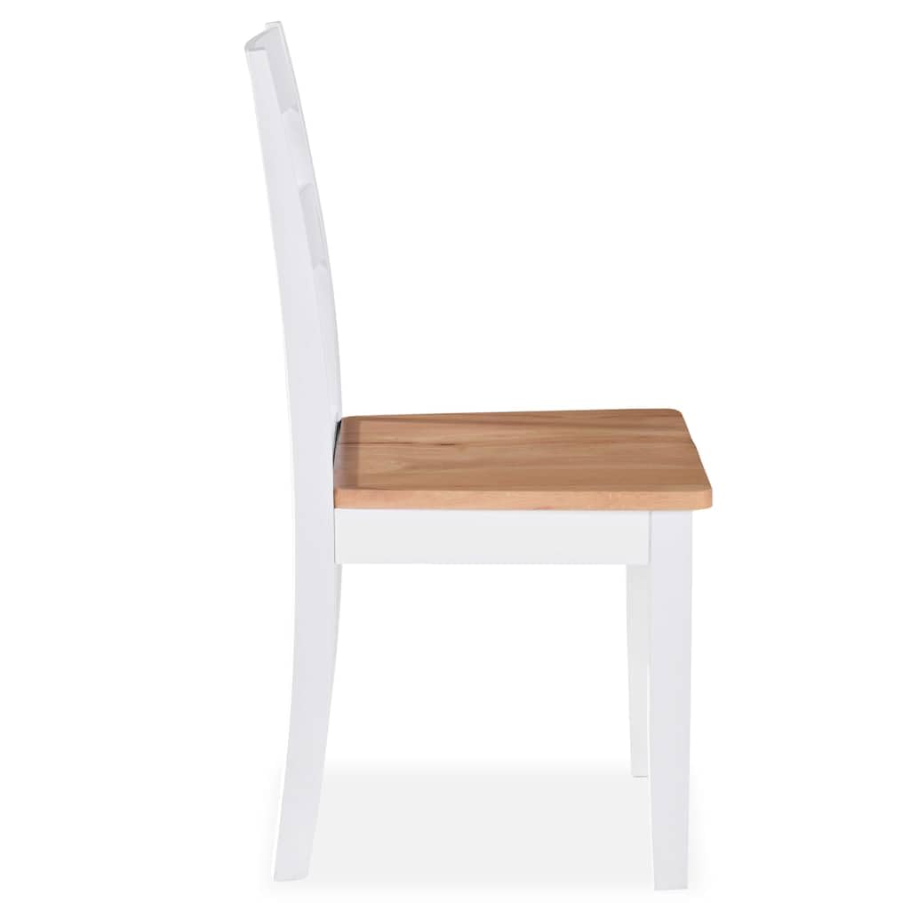 Makastle Chaises à Manger Lot de 6 Bois d'Hévéa Blanc