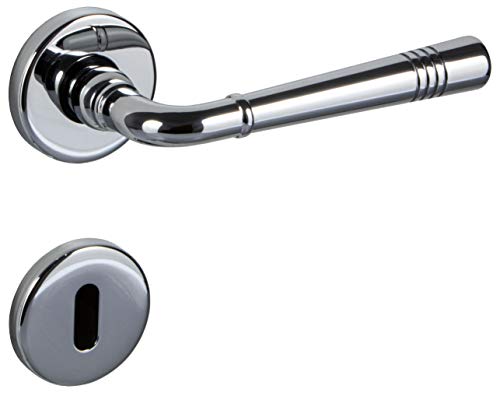 Preisvergleich Produktbild Gedotec Drückergarnitur Messing / 1 Stück Türbeschlag Chrom Türgriff Zimmertür / Türdrücker Antik Vintage für Innentüren / Türklinke BB - Buntbart / LADY 151-R / Türgarnitur mit Befestigungsmaterial