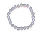 H&H Armband Naturstein Edelstein Perlenarmband Heilstein Powerarmband Kugel Perlen 8 mm (Opalith)
