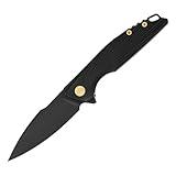 FerraMonster Taschenmesser Klappmesser Outdoor Messer Survival Messer EDC Einhandmesser mit Taschenclip, Tasche - M390 Stahl, Griff mit Titan - Männer Geschenk (Schwarz)