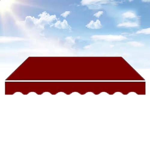 Toldo retráctil de repuesto para patio al aire libre, refugio parasol para restaurantes, cafeterías y tiendas, cubierta borgoña de 2 x 1,5 m, toldo versátil para puertas y ventanas