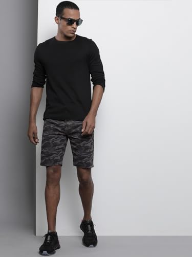 Image of The Indian Garage Co Men Slim Fit Solid Mid-Rise Chino Shorts