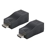 Gorise 2 Stück HDMI-Extender-Adapter Über Cat5e/6, HDMI-Repeater Auf...