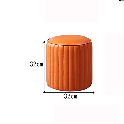 Sxnbh Round Home Small Stool Foot Step Up Leather Luxury Stools Sofa Storage Furniture (Color : Beige) #TOP1
