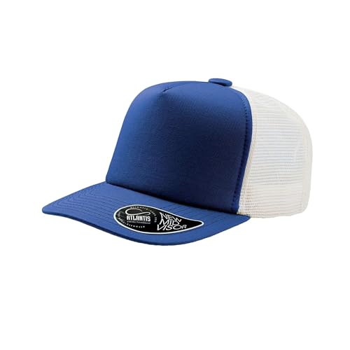 Image of Atlantis Record Mid Visor 5 Panel Trucker Cap (Pack of 2) (One Size) (Royal)