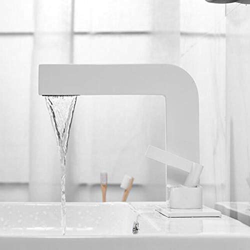 Mitigeur de lavabo cascade robinets de lavabo de salle de bain laiton blanc