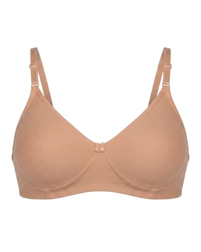 Image of Brida Monica Women's Wide Strap Bra - Soft Hosiery Cotton, Non-Padded, Wireless, Seamless Full Coverage T-Shirt Bra