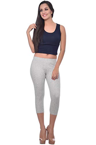 Image of Frenchtrendz Women's Cotton Modal Spandex Stretchable Slim Fit Jegging Capris