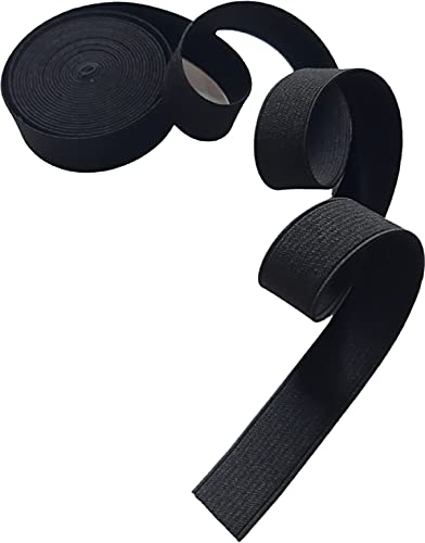 Kocraft 3/4Inch X 3 Yards Flat Elastic Band Rope For Sewing Clothing Bag Accessories Nylon Webbing Garment Trousers Costumes Craft Diy, Elastic Knit Elastic Spool Bedspread (Black) #TOP3
