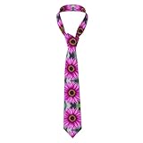 CPyuqw Elegante corbata para hombre, corbata larga y ajustada con flores de color lavanda morado, estampado completo, perfecta para negocios, bodas y uso formal, Flor rosa., Talla única