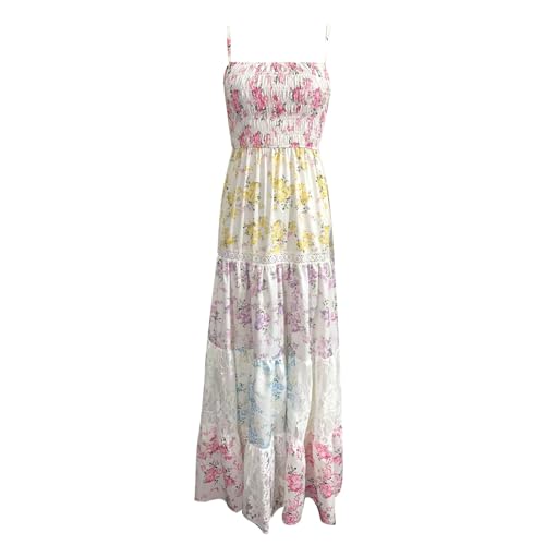 Vestido cómodo de verano en tallas grandes estilo patchwork largo 4