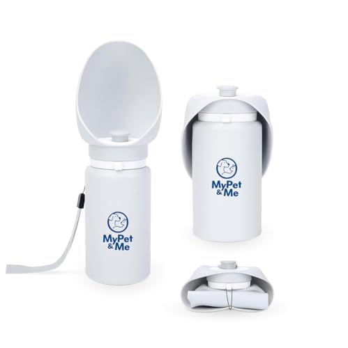 My Pet & Me Foldable Dog Water Bottle - 550ml/18.5oz - Leakproof Travel Bottle for Dogs with Foldable Drinking Bowl - Compact, Lightweight & Durable Hydration Solution for Dogs On-The-Go