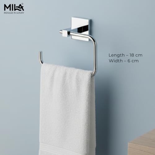 Image of Mila Floro Napkin Ring | SS304 Stainless Steel | Chrome Finish | Wall-Mounted Bathroom & Kitchen Towel Holder | Rust-Proof, Durable & Modern