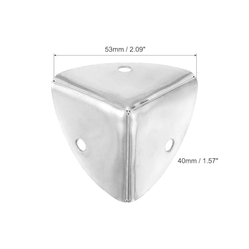 Image of uxcell 4 Pcs Decorative Box Corner Cover, 40mm Metal Edge Guard, Furniture Corner Edges Protector with Screws, Silver