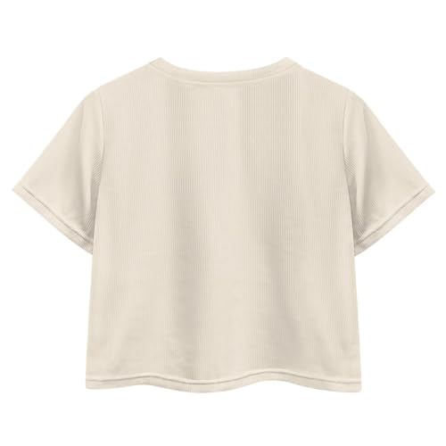 Image of Kids Crop Top Short Sleeve T-Shirts for Girls Size 5-14
