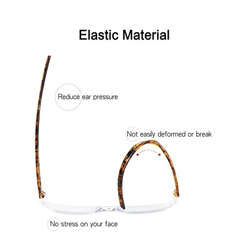 Lifeart 4 Pairs Reading Glasses, Blue Light Blocking Glasses, Computer Reading Glasses For Women And Men, Fashion Rectangle Eyewear Frame(4 Tortoise, 1.00 Magnification) #TOP5