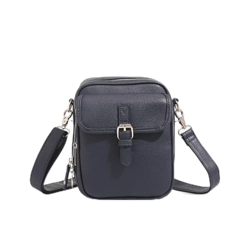 Vintage Style Large Capacity Crossbody Leather Messenger Bag with Double Layer Design