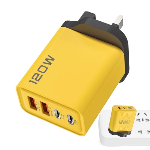 Cargador De Pared USB, 4 Puertos Carga Rápida, Diseño Compacto con Doble Puerto PD Y USB para Viajes Hogar Tabletas Y Dispositivos Portátiles