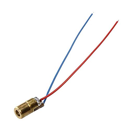 TECHTONICS 650nm 6mm 3V-5V 5mw RED Laser Dot Diode Pointer Module Copper Housing (Pack of 5)