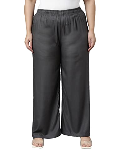 Image of GO COLORS Soft Viscose Basic Palazzo Full Length for Women| Breathable, Mid Rise, Relaxed Fit