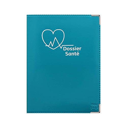 Color Pop® Etui santé - Fabrication française - Ordonnances/Carte Vitale/Carte mutuelle/Feuilles maladie - 15,8 x 11,7 x 0,4 cm (Bleu Canard)