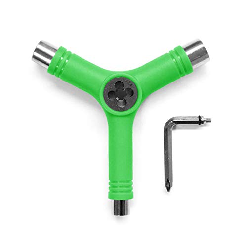 Votono All-in-One Skateboard Y Tool and L Allen Key with Cross Screwdriver Head Universal (Y Green)