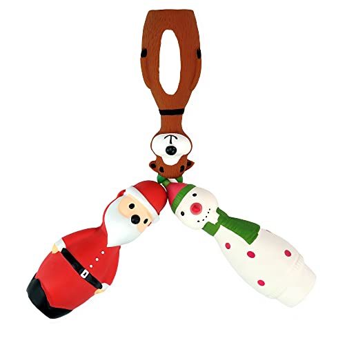 Chiwava 3 Stücks 5.7' Latex Quietsch Weihnachten Hundespielzeug für kleine Hunde Kau und Quietsched interaktives HOL-Spielzeug