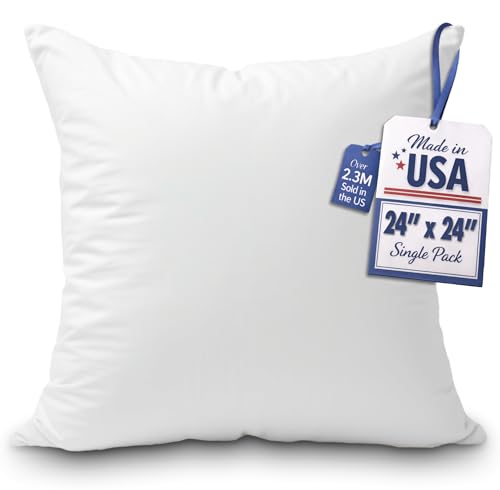 Foamily Throw Pillow Insert 24x24 Premium Decorative Pillows for Couch, Bed & Living Room, Soft Fluffy Throw Pillows for Couch, Pillow Inserts for Home Decor