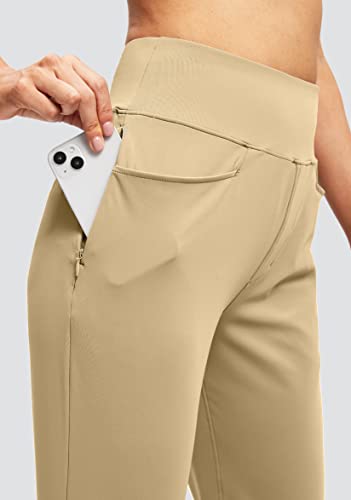 Soothfeel Women's Golf Pants With 5 Pockets High Waisted Stretch Sweatpants Travel Athletic Work Ankle Pants For Women (Khaki, M) #TOP3