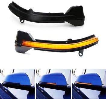 [Ultima] Smoked Lens Dynamic Sequential Blink LED Side Mirror Turn Signal Light Strip Assembly For 2015+ Volkswagen Golf GTI MK7 R VII
