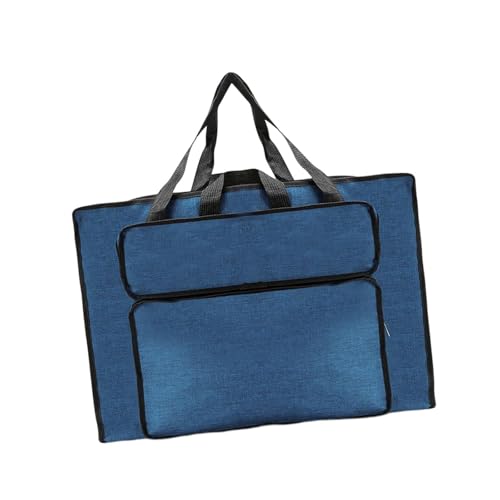 budiniao Étui Portefeuille d'art pour Fournitures d'art avec Poches extérieures et poignée pour Voyager Format, Bleu