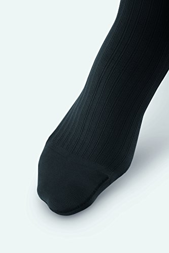 Image of JOBST forMen Ambition Knee High with SoftFit Technology Band, 30-40 mmHg Ribbed Dress Compression Socks, Closed Toe, 4 Regular, Black