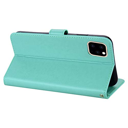 Isadenser Case For Iphone 11, Iphone 11 Flip Case For Women Glitter Bling Diamond Case With Cards Slot Cash Pockets Embossing Pu Leather Flip Wallet Case For Iphone 11, Crystal Owl Green Yk #TOP4