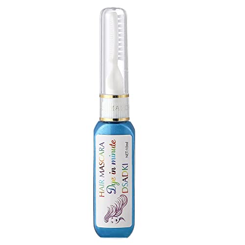 DSADKI Temporary Hair Color Mascara Washable Hair Dye Stick Non-toxic Instant Hair Chalk Dye for Girls Women (Turquoise Blue)