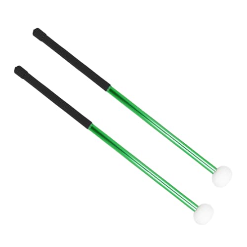 2 Baquetas de aluminio con cabeza de fieltro para batería marcha, reemplazo para percusión miniatura 1