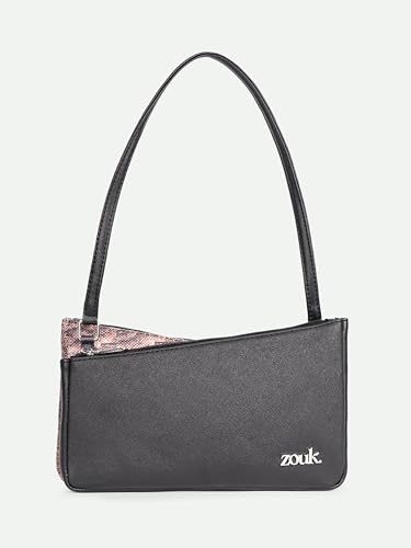 Image of ZOUK Kiya Small Shoulder Bag for Women - Dual-Sided Shoulder Bag with Criss-Cross Design| Handcrafted Purse with Dual Zipper Compartments & Water-Resistant Lining |