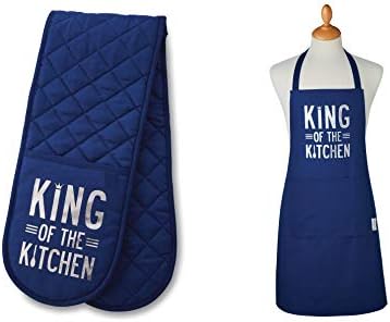 SiXsigma Sports Unisex Chefs Apron Double Oven Gloves Set Kitchen Cooks Restaurant Bistro BBQ POCKETS 100% Cotton Adult Mens Women Novelty (Make Your Own Magic Apron and Double Oven Gloves Set)